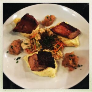 Pork Belly on Cheese Grits